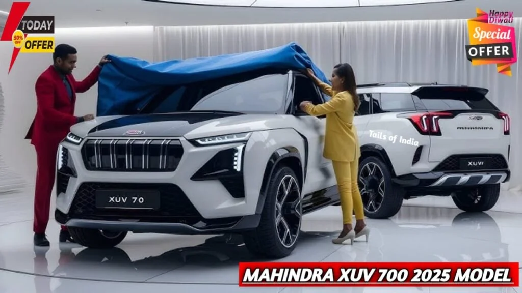 Mahindra XUV700 2025, Mahindra XUV700 price India, 38 KM/L mileage SUV, XUV700 ₹70,000 discount, Mahindra SUV down payment, premium SUV India, 7 airbags SUV, XUV700 sunroof features, fuel-efficient SUV India, Mahindra XUV700 review